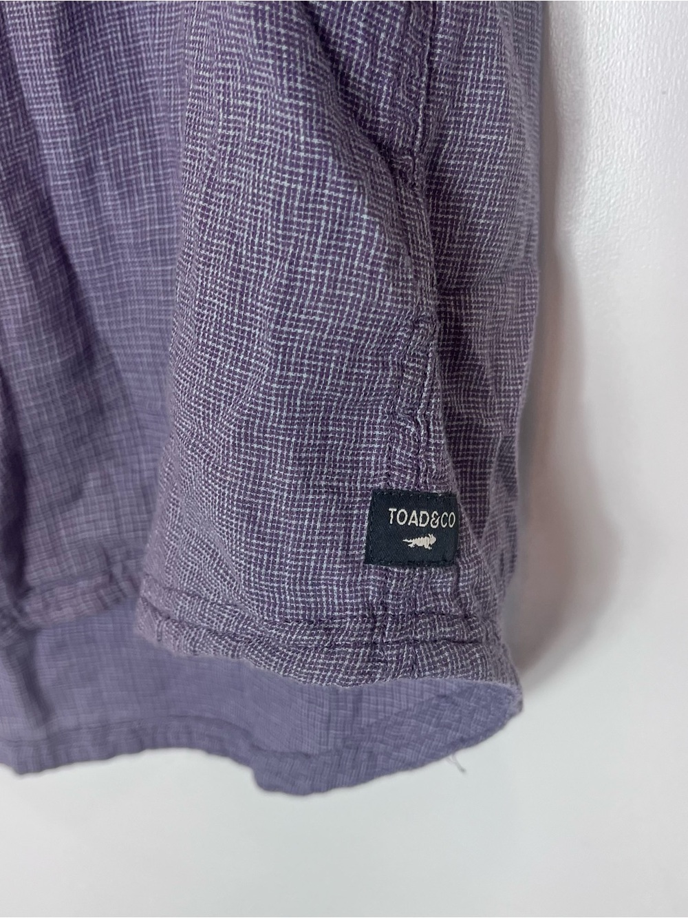 Toad&Co Holly Shirt Organic Cotton Women's Light Purple Button-Up Short Sleeve L - Picture 4 of 7